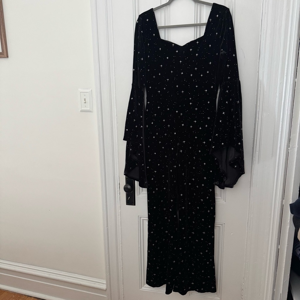 Cider Velvet Bell-Sleeve Jumpsuit Size L